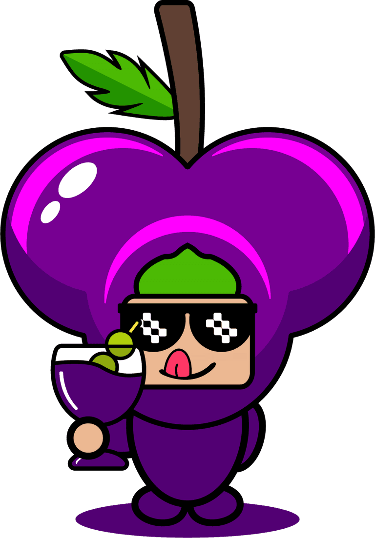 baby bunch of grapes cute cartoon character grapes fruit mascot costume