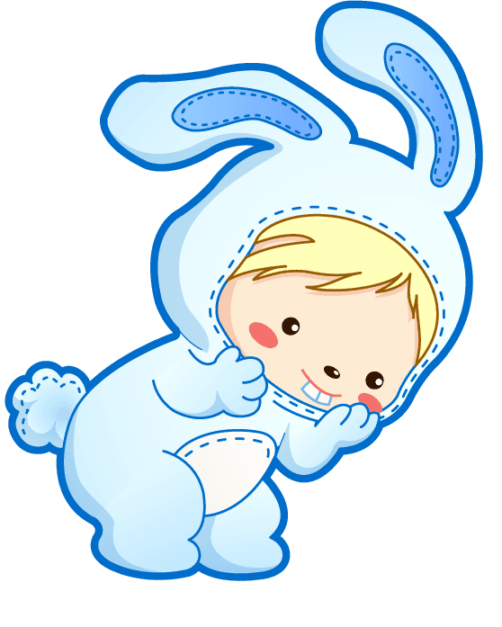 baby dressed up as a rabbit cute anthropomorphic zodiac qvector
