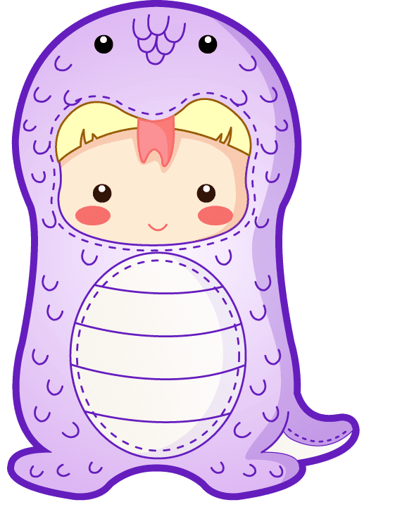 baby dressed up for snakes cute anthropomorphic zodiac qvector
