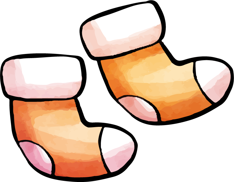 adorable baby elements collection watercolor style featuring cute cozy socks for nursery decor
