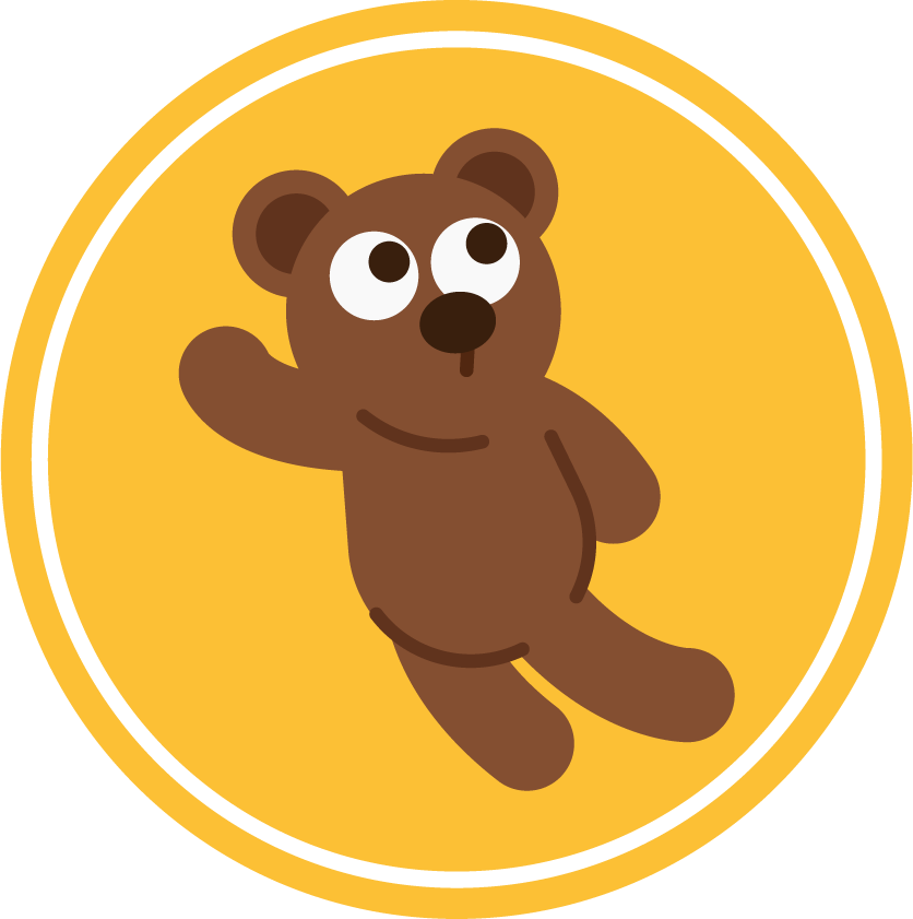 baby elements colored circles isolation featuring a playful bear character for nursery décor