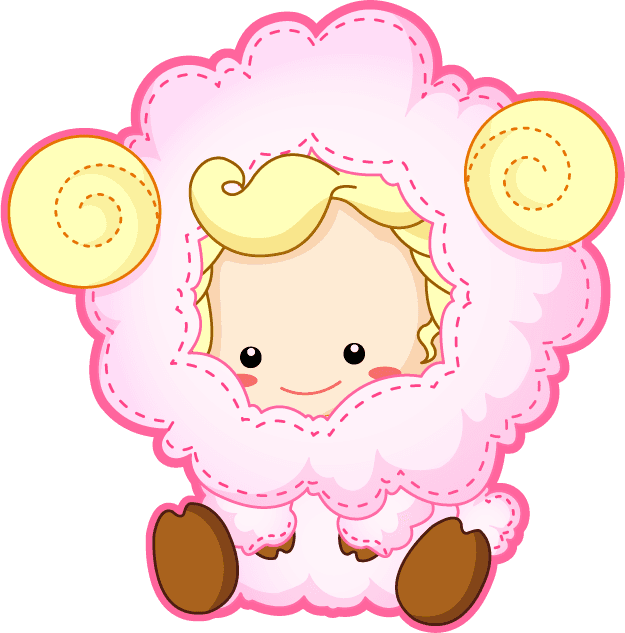 baby in sheep s clothes cute anthropomorphic zodiac qvector