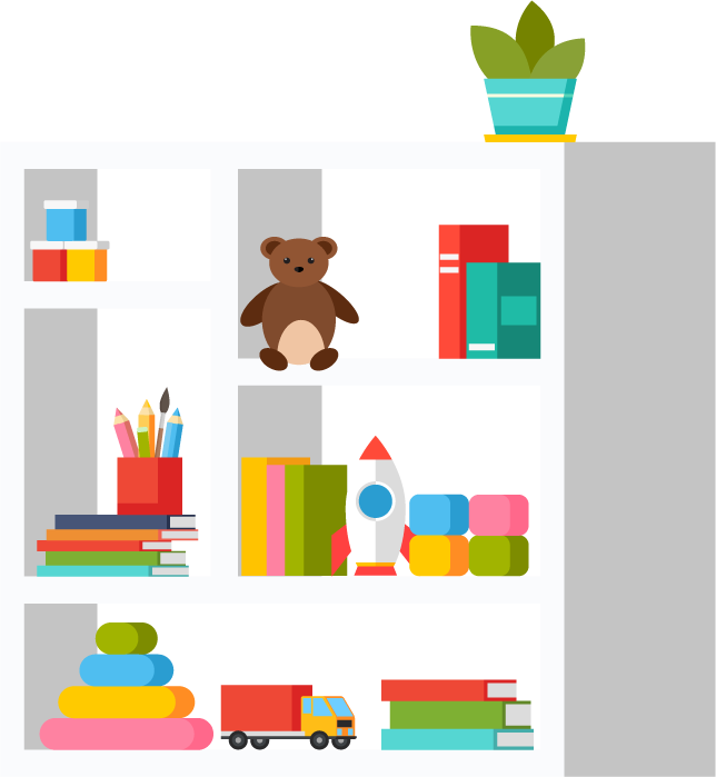 baby room furniture flat decorative icons