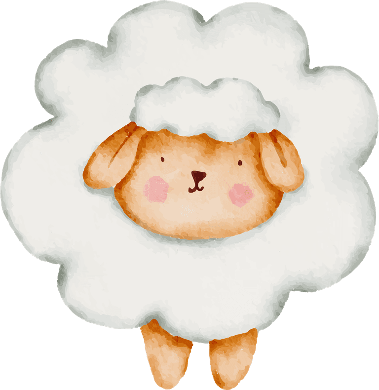 baby sheep watercolor sheep doll set