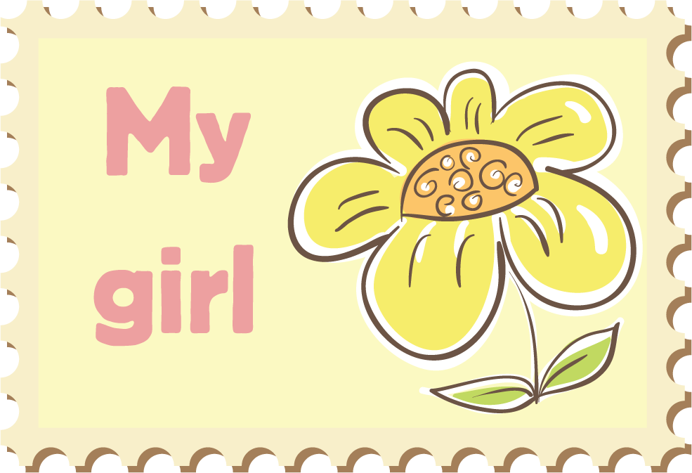 baby stamps graphic vector for custom crafts and personalized gifts featuring playful flower design