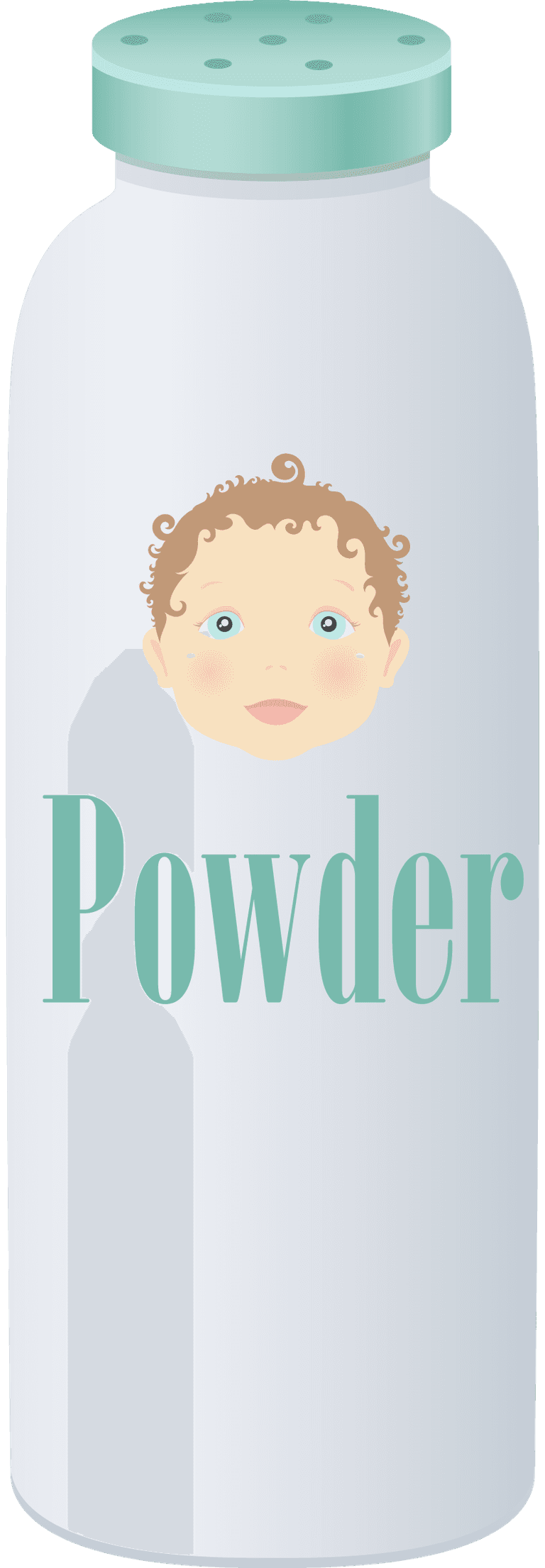 baby supplies baby icons for soothing powder container with cute baby face illustration