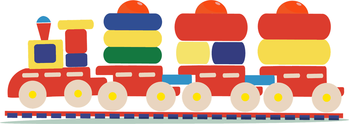 baby toys icons colorful flat train with stacking blocks for playful learning