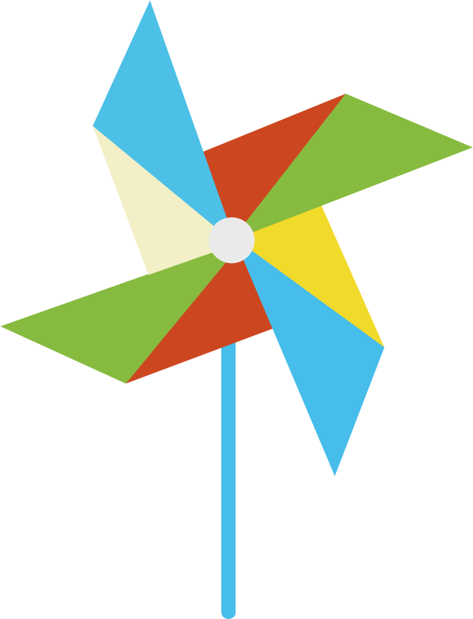 baby toys icons colorful flat pinwheel illustration for playful learning and fun