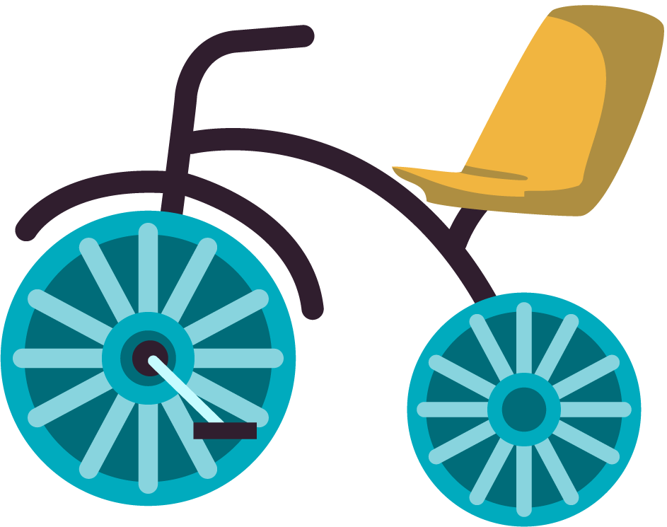 baby toys icons colorful flat bike with big wheels for kids playtime