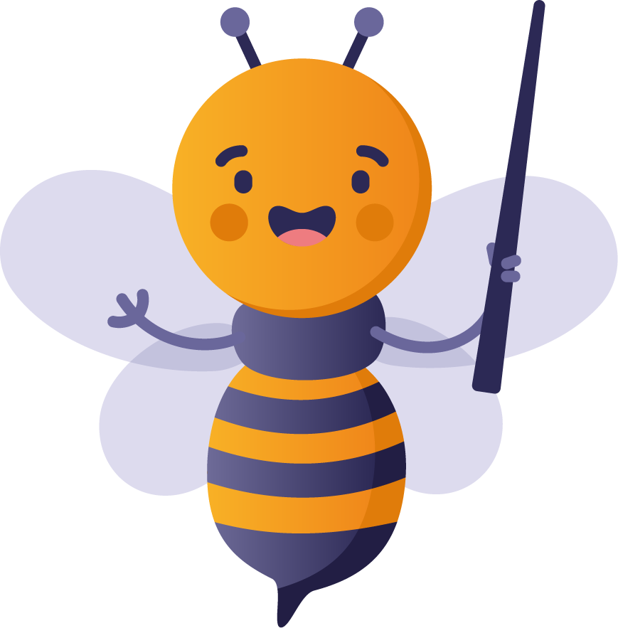 back school with cute cartoon bee