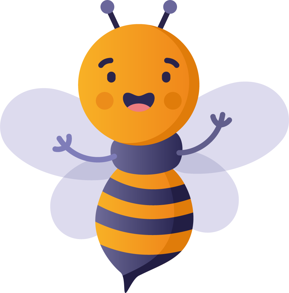 back school with cute cartoon bee