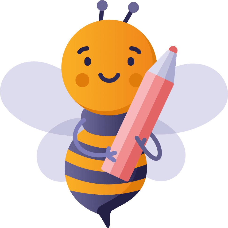 back school with cute cartoon bee