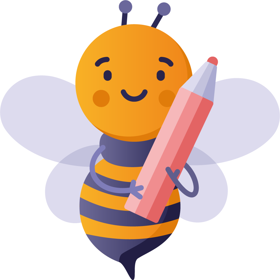 back school with cute cartoon bee