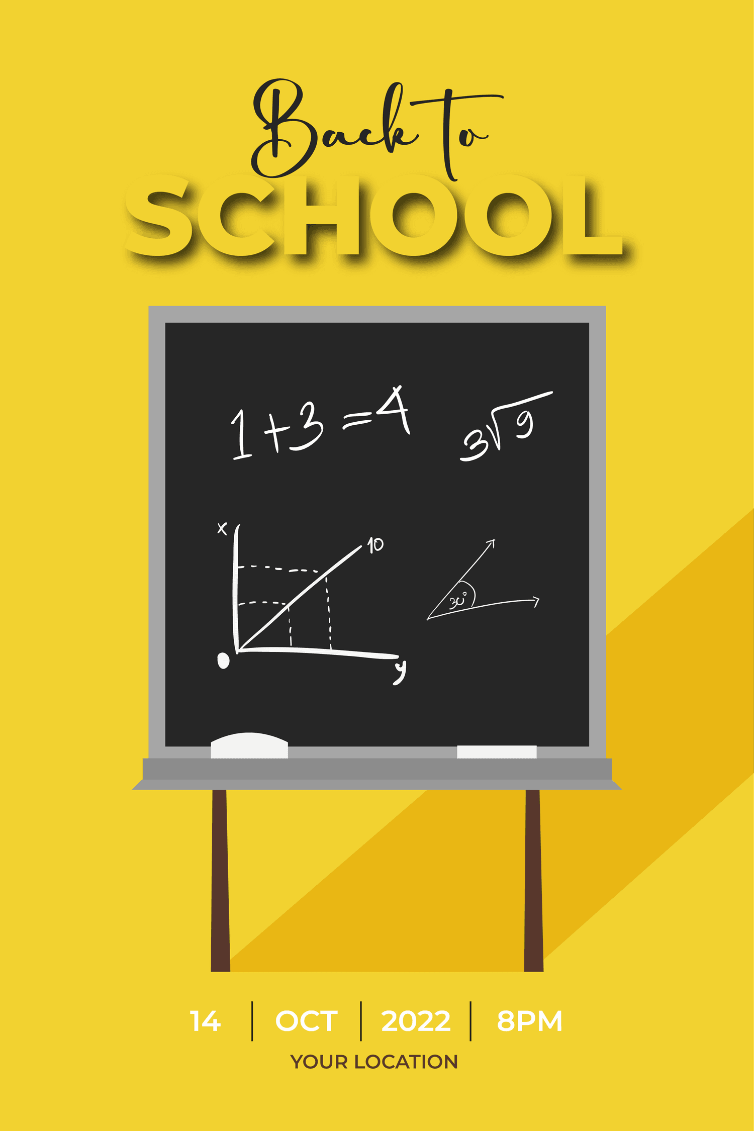 back to school bright vertical poster template