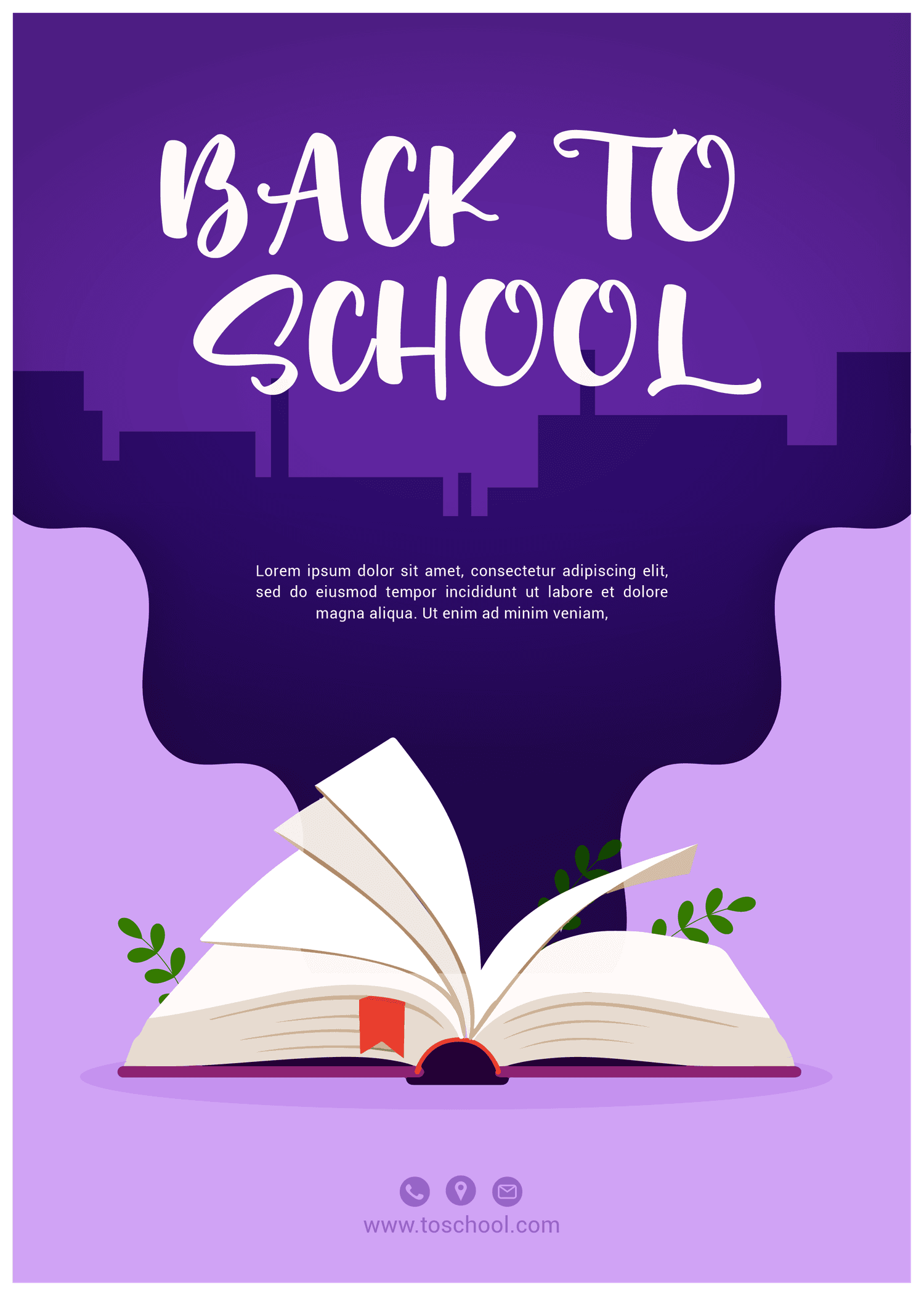 back to school fun poster template with vibrant color scheme and kid-friendly illustrations