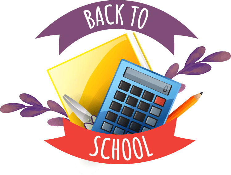 back to school icon collection featuring stationery, calculator, and vibrant colors for fun learning