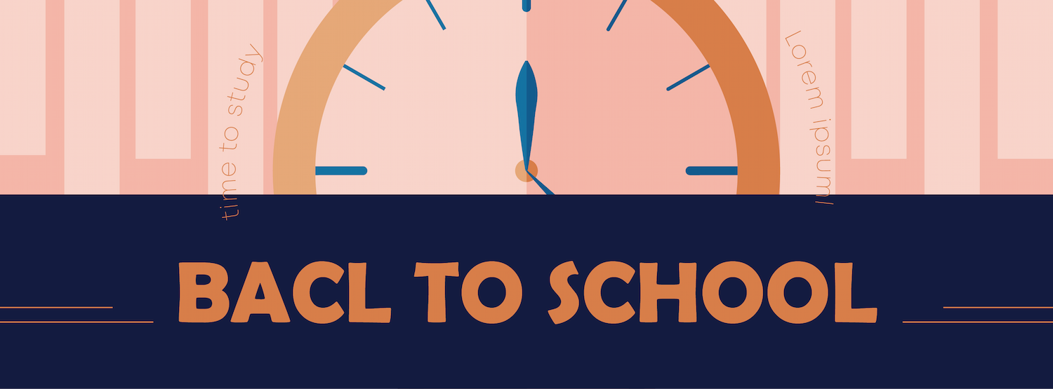 back2school facebook page cover template with elegant clock and motivational elements