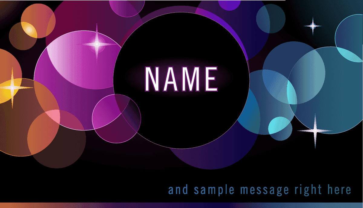 background pattern card vector featuring colorful bubbles on a sleek black backdrop for invitations or announcements