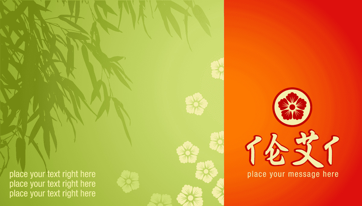 background pattern card vector with floral elements and bamboo accents for creative projects