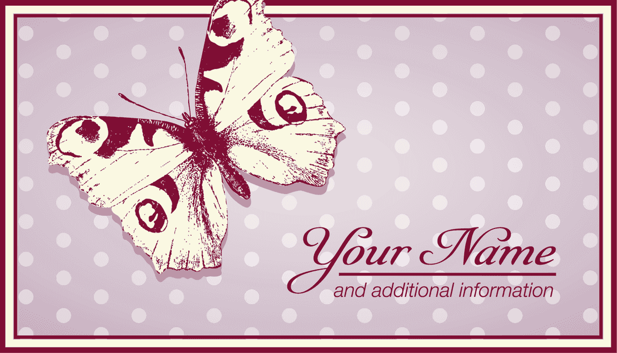 charming background pattern card vector featuring a butterfly for unique personal branding or invitations