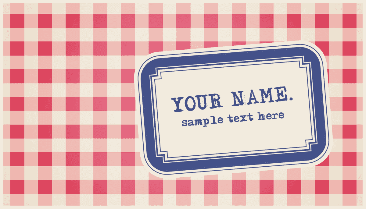 customizable name background pattern card vector with charming checkered design for personal or business use