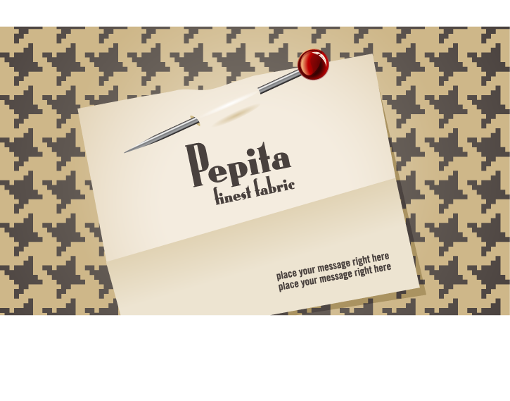 background pattern card vector showcasing a classy layout for messages with houndstooth texture