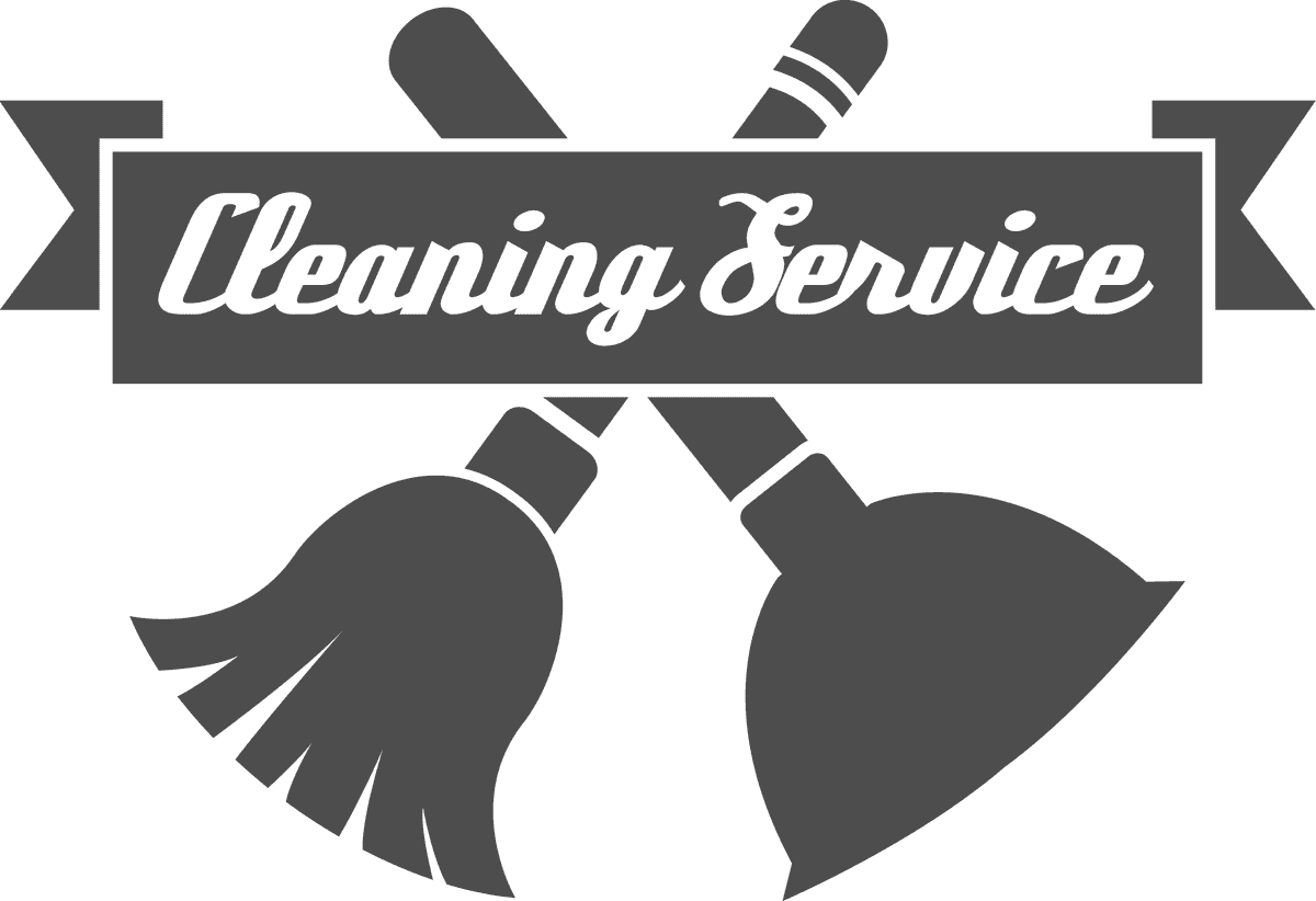 Black and white cleaning service badges