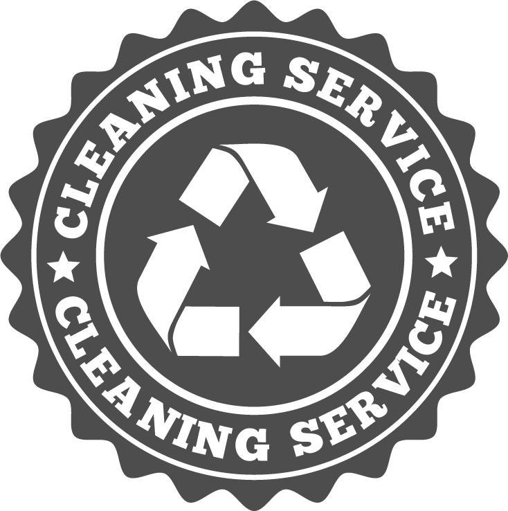 Black and white cleaning service badges