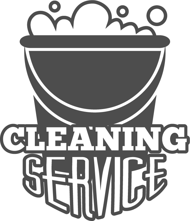 Black and white cleaning service badges