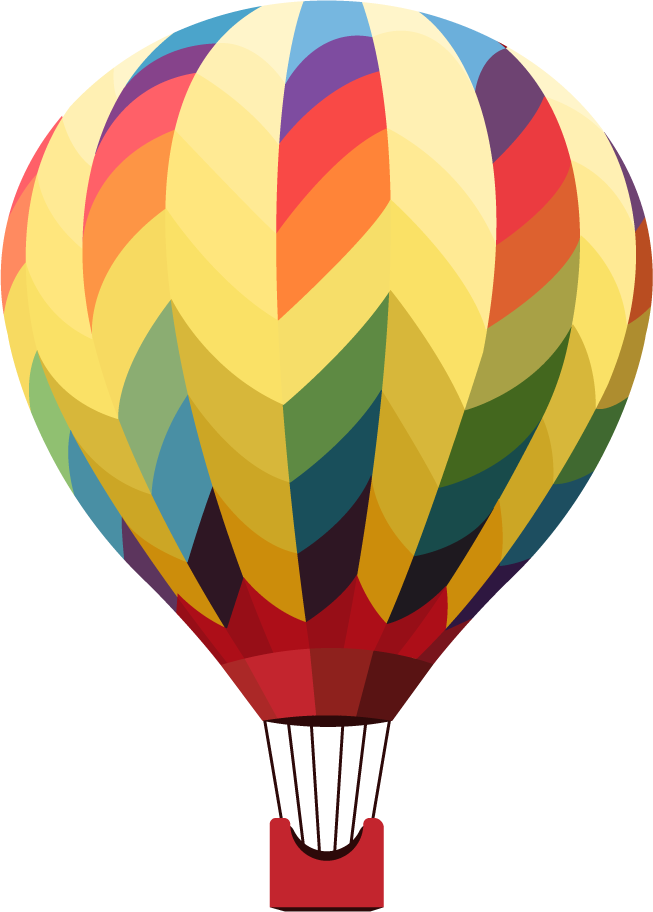 colorful flat sketch balloon icons for fun travel and festive celebrations