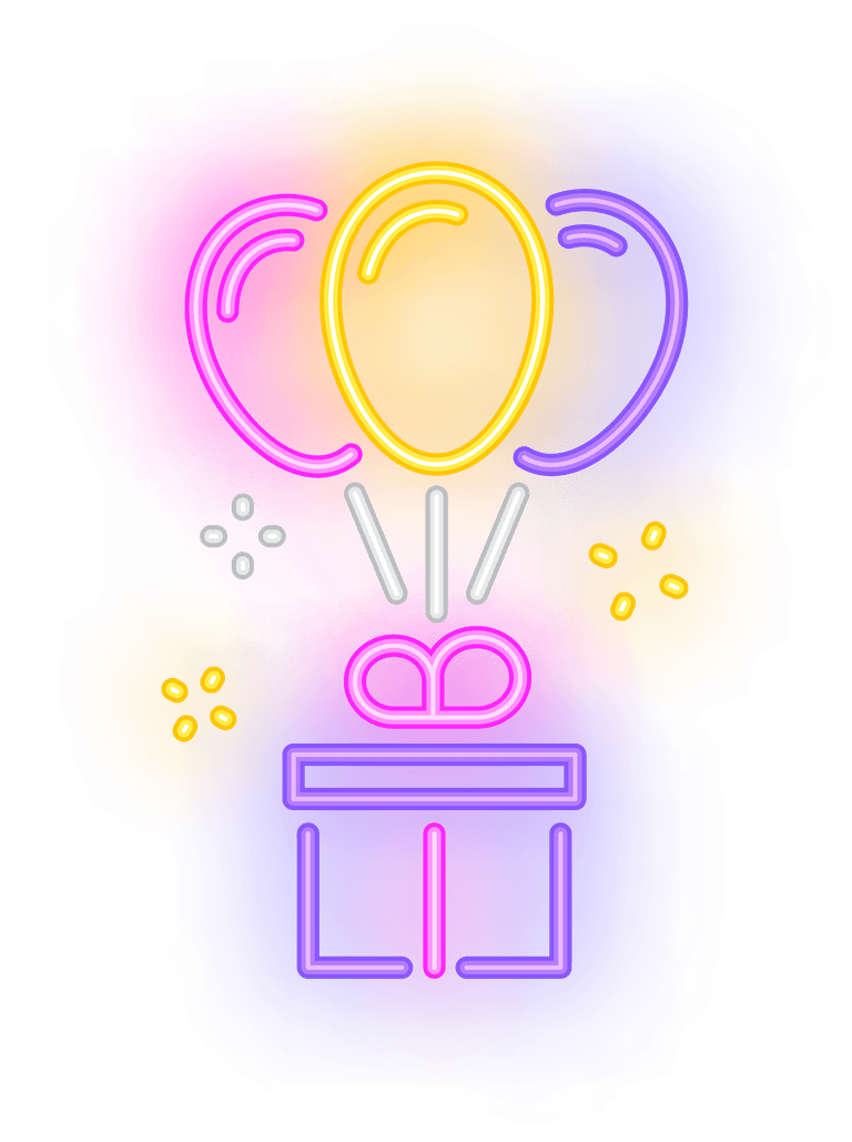 balloons symbols set neon style for festive decorations and celebrations