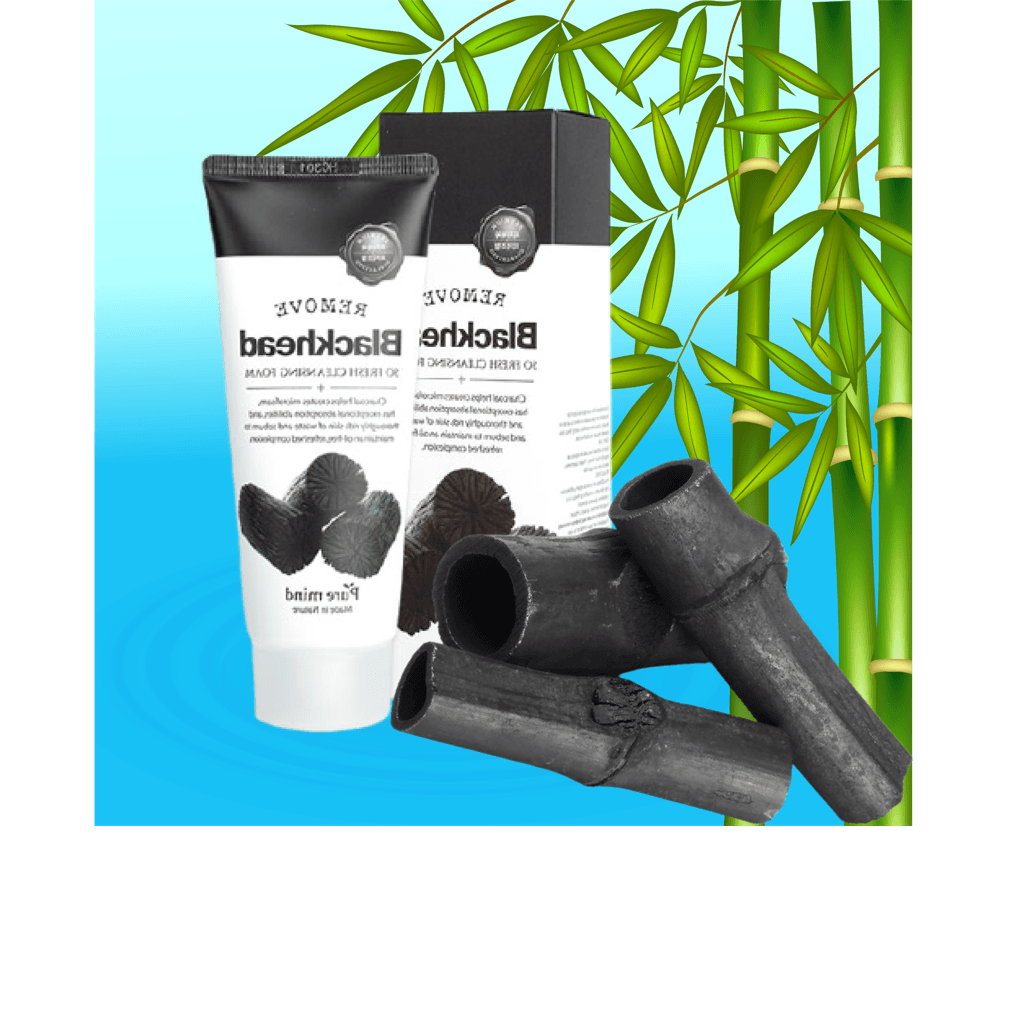 bamboo charcoal facial cleanser promotional flyer background