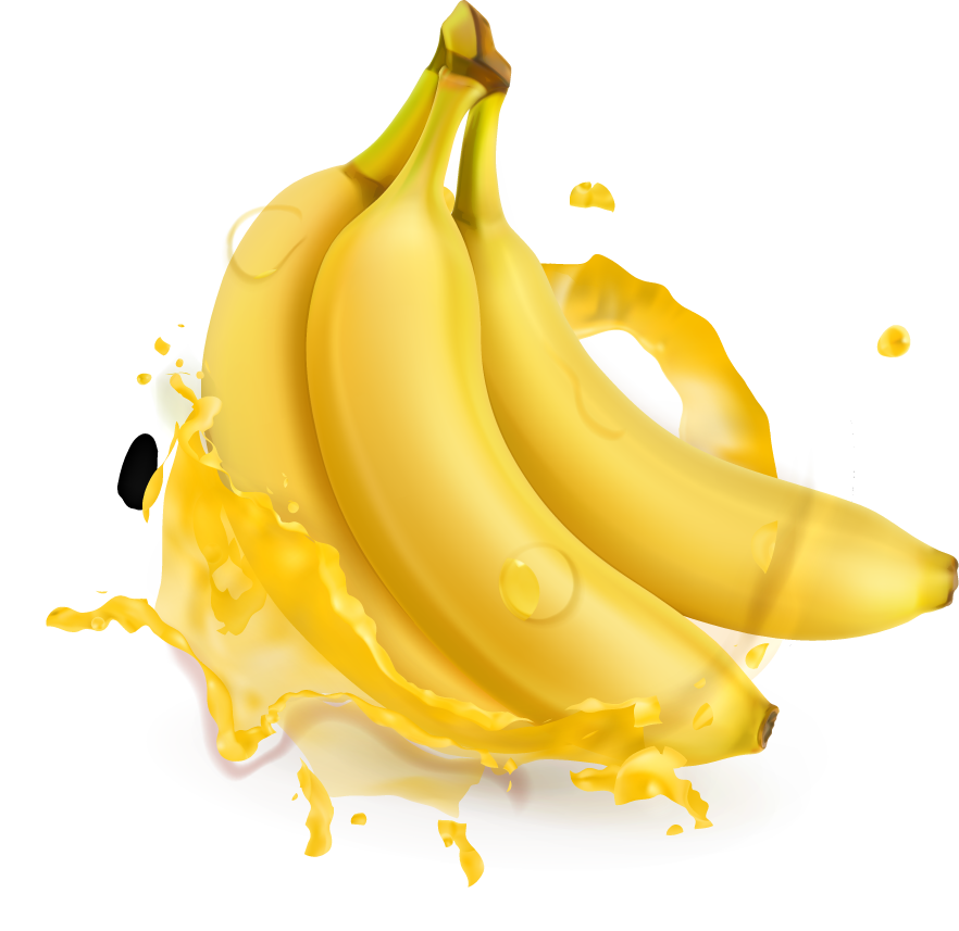 Banana juice and splash vector