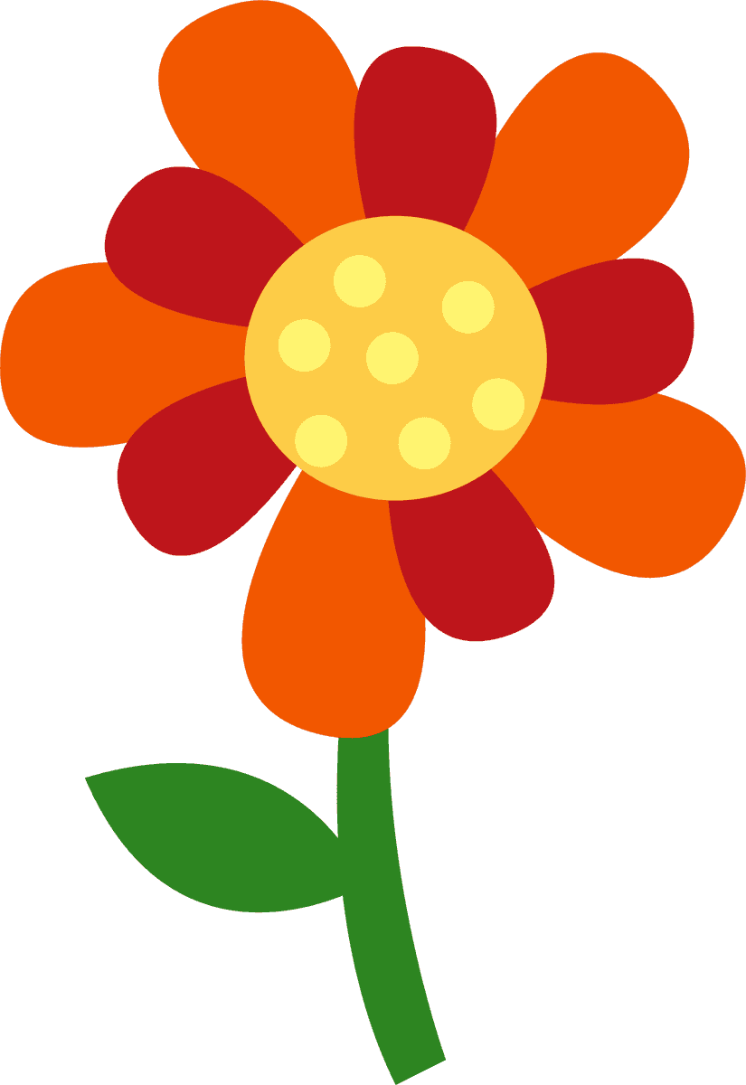 flat kid style flower floral element