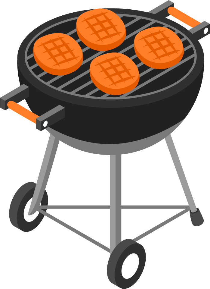 barbecue isometric food vegetables grilling delicious burgers and summer gatherings