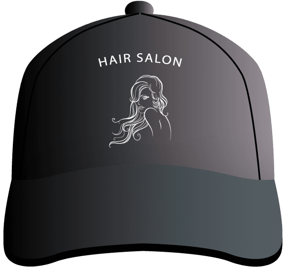 barber shop uniform hat corporate identity collection black hair salon logotype