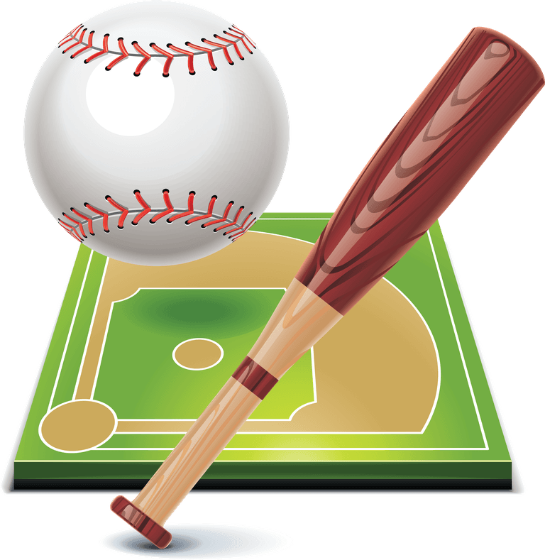 baseball field sports related icons vector
