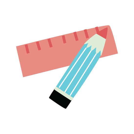 Flat vector illustration of stationery for school and office