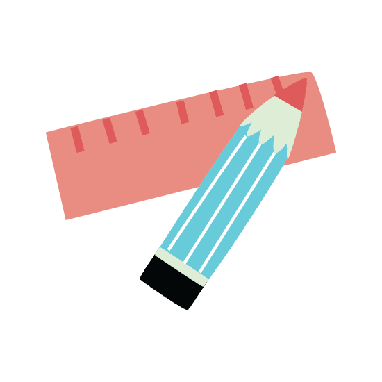 Flat vector illustration of stationery for school and office