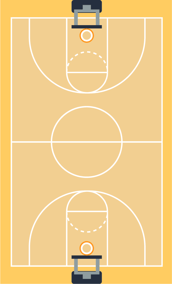 basketball elements colored symbols