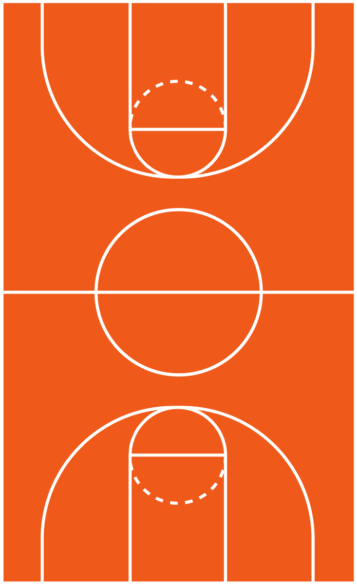 basketball elements various colored objects