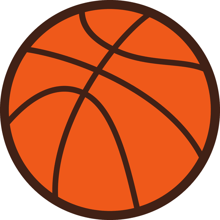 basketball elements various colored objects