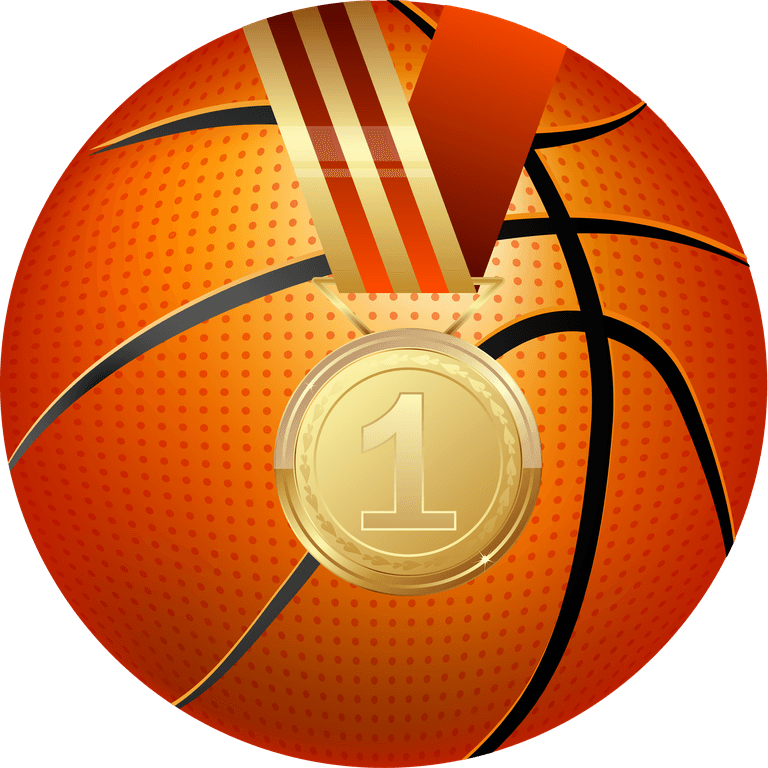basketball gold cup basket ball icons collection colored 