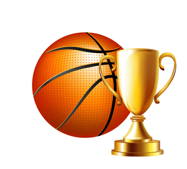 basketball gold cup basket ball icons collection colored 