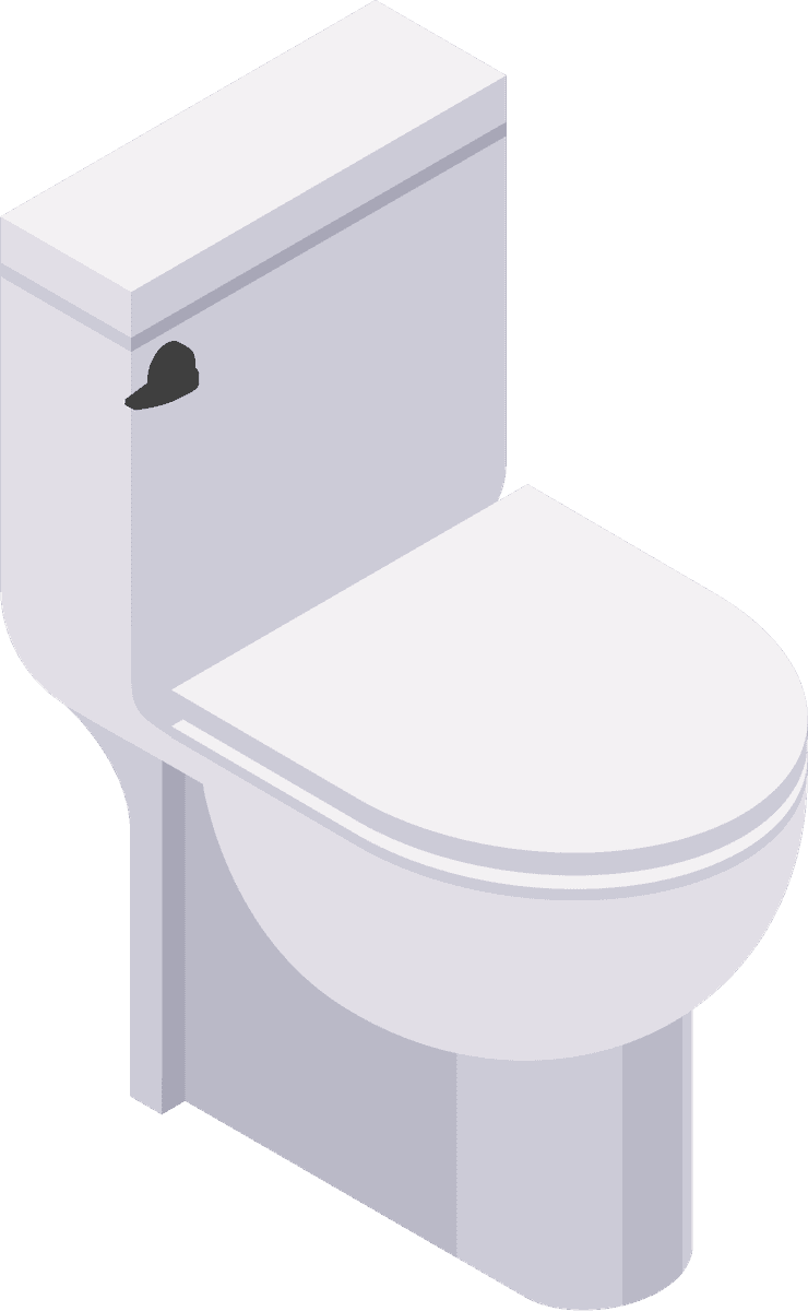 Bathroom isometric interior elements with pieces of furniture and lavatory equipment