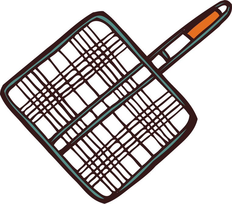 bbq grill colored icons food vegetables