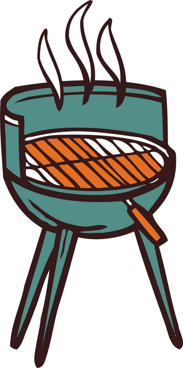 bbq grill colored icons food vegetables