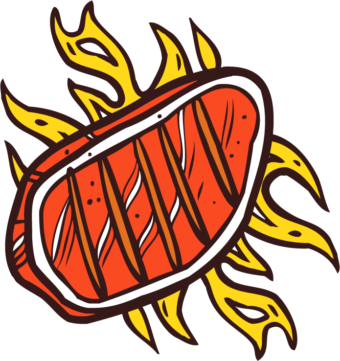 bbq grill colored icons food vegetables
