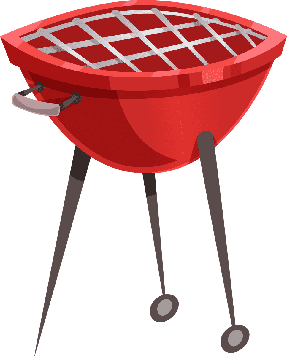 bbq grill elements illustration showcasing a vibrant portable cooker for summer picnics