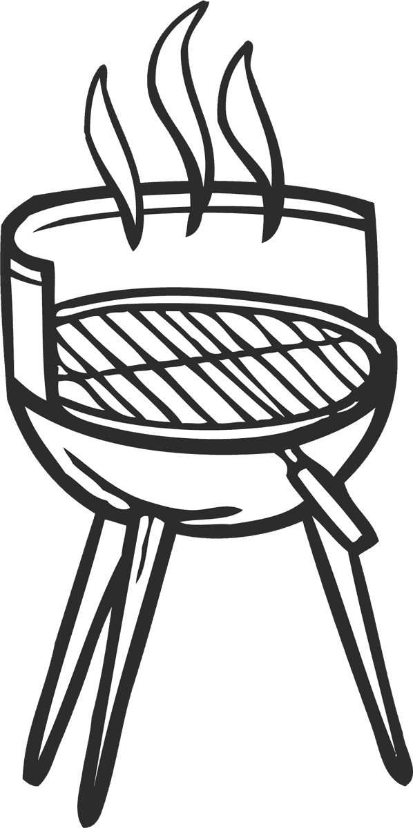 bbq grill icons food vegetables for outdoor cooking and summer gatherings